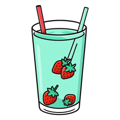 strawberry mint infused water with ice and mint garnish sticker