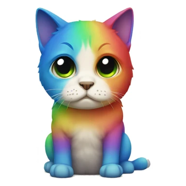 rainbow cat sad sticker