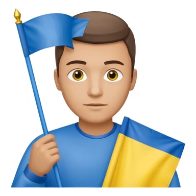 The Ukrainian man with flag sticker