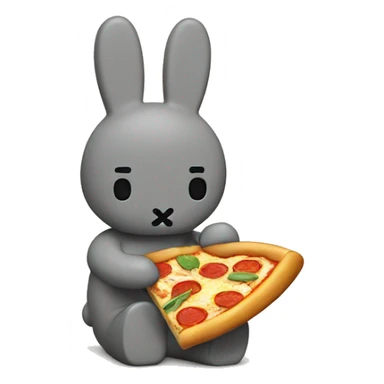 Miffy eating pizza sticker