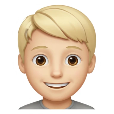 blond boy with grey eye colour smiling sticker