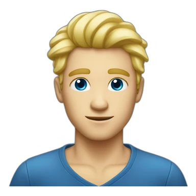 Homme cheveux blond yeux bleu sticker