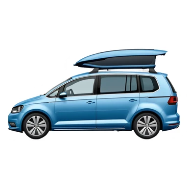 Blue VW Touran family car from side view sticker