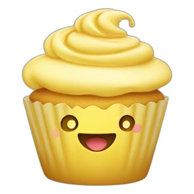 Happy yellow cupcake  sticker