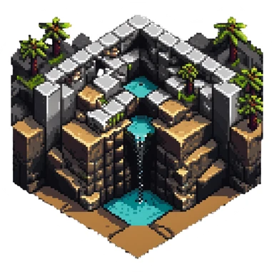 isometric Minecraft mineshaft sticker