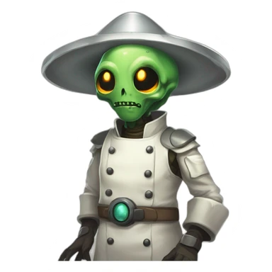 alien chef scifi roguelike rpg style inspired by slay the spire digital art sticker