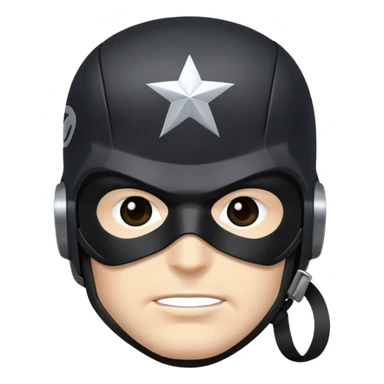 captain america face with black mask and black helmet sticker