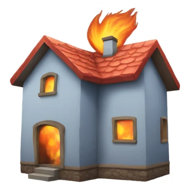 home with a heart and fire sticker