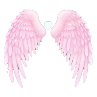 Light pink sparkly angel wings soft sticker