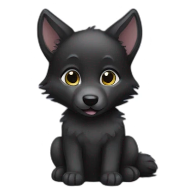 Baby black wolf  sticker