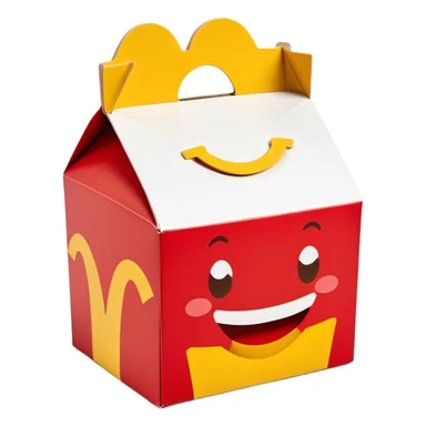 Red and yellow McDonald’s kids happy meal box  sticker