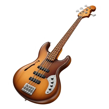 Cinematic Realistic Bass, deep polished wood with rich grain, thick taut strings stretching across its curved body, subtle warm lighting emphasizing its form, glowing with depth and powerful musical resonance. sticker