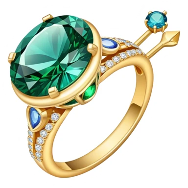 Create a bright and eye-catching emoji symbolizing jewelry craftsmanship and the art of making jewelry. Include a sparkling gemstone, a delicate ring, and tools like a hammer or chisel. The design should be elegant, with fine details and a luxurious feel, representing the precision and artistry of jewelry making. Use vivid colors like gold, silver, and deep jewel tones for the gemstone. Ensure the icon has a transparent background. sticker