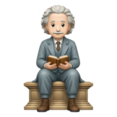 sitting philosopher-statue as albert einstein and blessing sticker