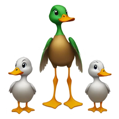 duck family walking in one line behind each other  sticker