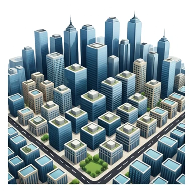 a top view of the city with many buildings as same   sticker