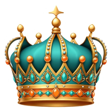 teal and orange royal crown sticker