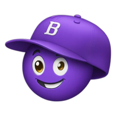 purple baseball hat that is happy sticker