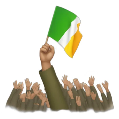 A hand raised a Kurdish flag sticker