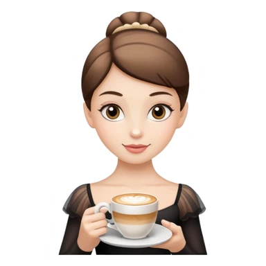 ballerina holding a cappuccino sticker