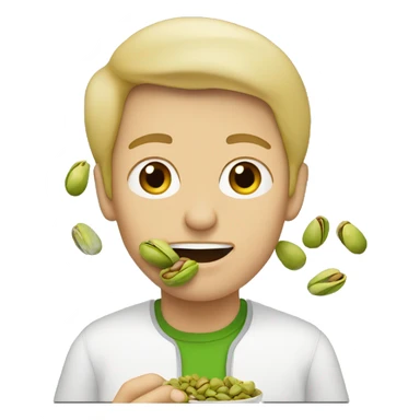 Person eating pistachios sticker