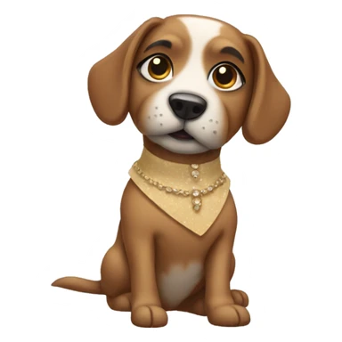 Dog wearing a dress sticker