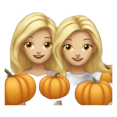 two blondes with two pumpkins sticker