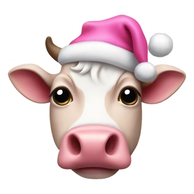 Pink Christmas cow  sticker