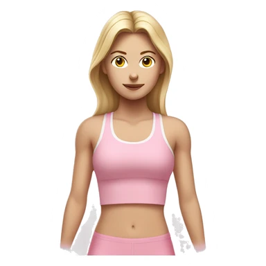 white girl working out with light pink clothes  sticker