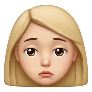 sad face with a big pouty bottom lip, and sad eyes sticker