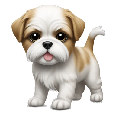 Realistic Shi - tzu puppy peeing sticker