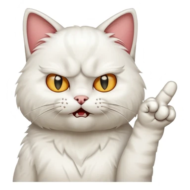 Orta parmak çeken kedi sticker