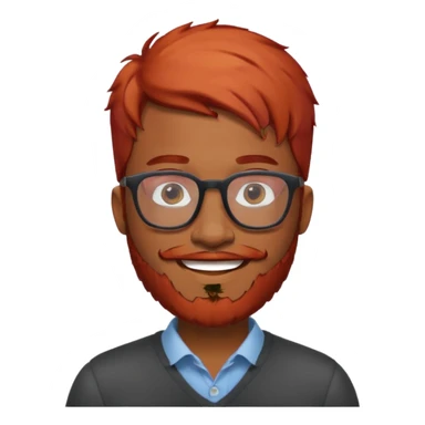 Happy black man red hair with beard and glasses sticker