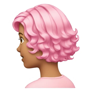 Pink wavy short hair rear view sticker