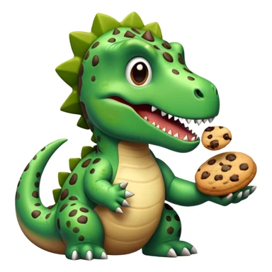 dinosaur eating cookies sticker