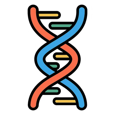 genetics icon, DNA double helix sticker
