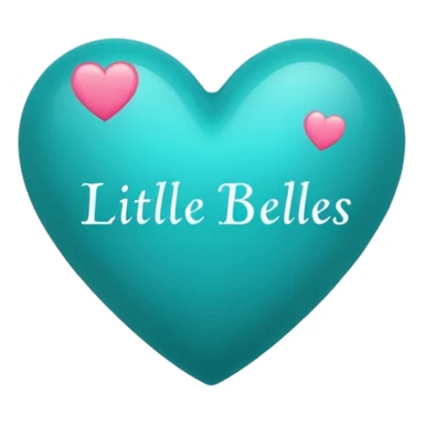 Teal heart with little hearts and Belles wording sticker