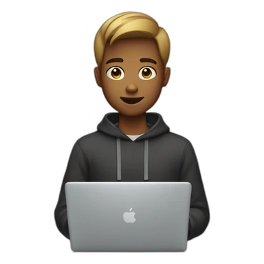19 y/o boy using a macbook sticker