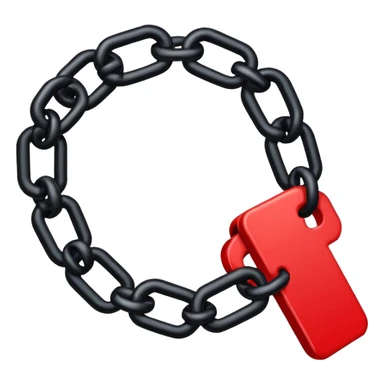 iOS sticker, broken chain, black links, red break, minimal sticker