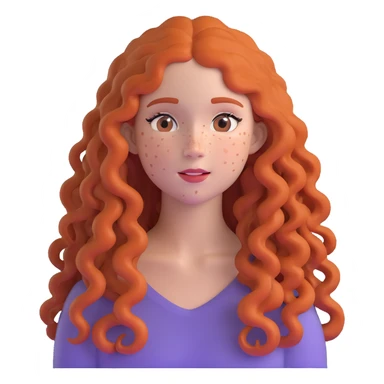 Pretty girl with extremely long curly hair and numerous freckles across her face sticker