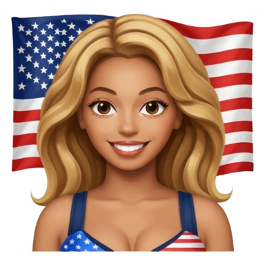 Beyonce with american flag sticker
