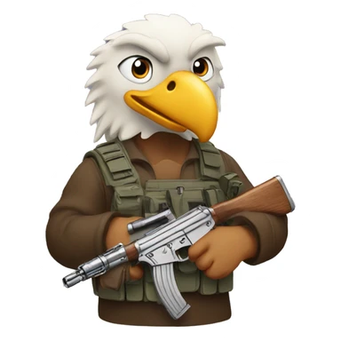 A eagle holding a AK ￼ sticker