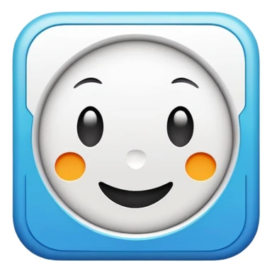 blue backround with a white square in the middle that is rotated approximately 45 degrees, sticker