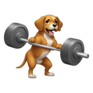 A dog lifting a barbell sticker