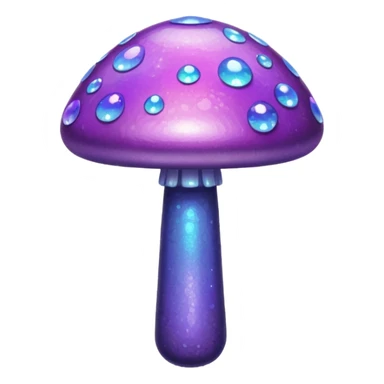 glitter purple mushroom sticker