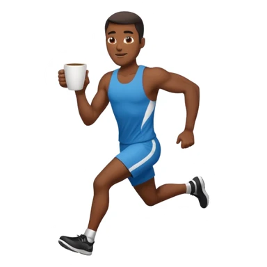 Morning Coffee Runner black man  sticker
