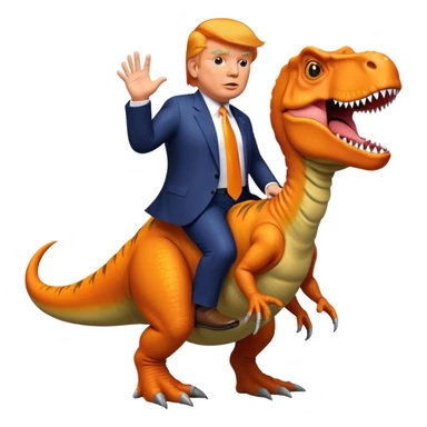 Donald Trump riding t-rex sticker