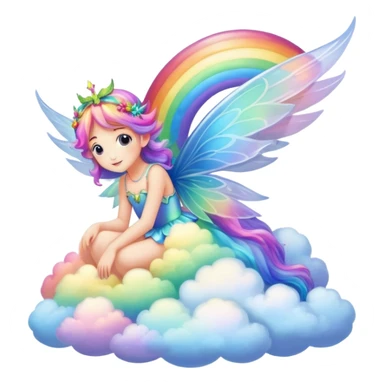 rainbow clouds fairy landscape  sticker