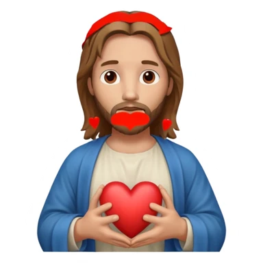 Jésus avec un cœur dans ses mains sticker