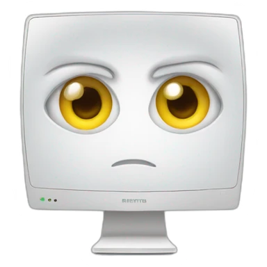 eyes focusing on a computer sticker